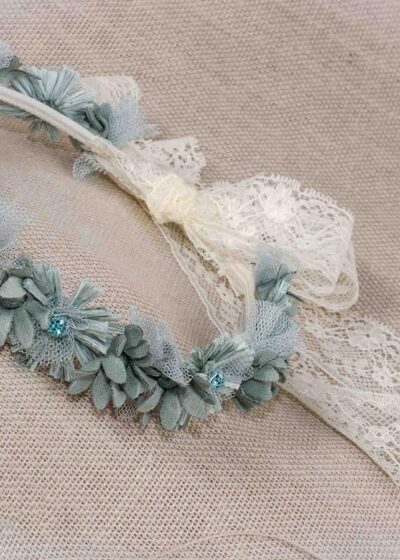 ZOYSAN Communion and Ceremony Flower Crown, Aqua Green 20352