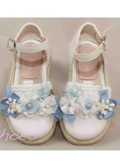 ZOYSAN children's velour espadrille with blue flower