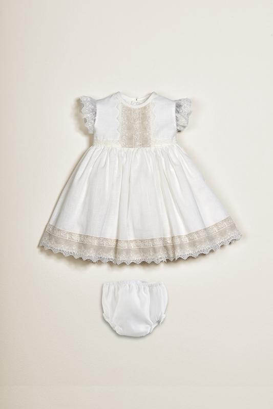 AMAYA little linen baby girl christening dress