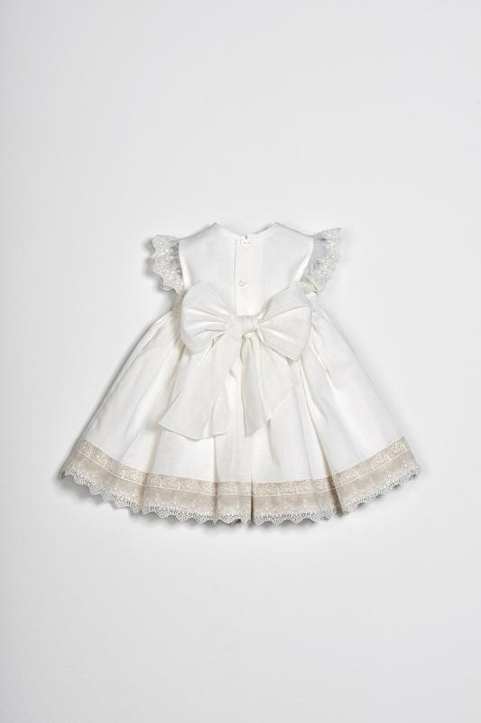AMAYA little linen baby girl christening dress - Image 2