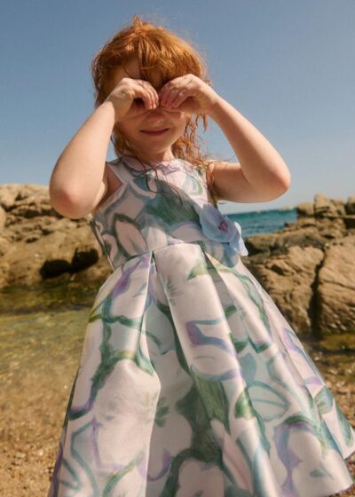 ABEL Y LULA mikado print girl's formal dress 26-05052-008