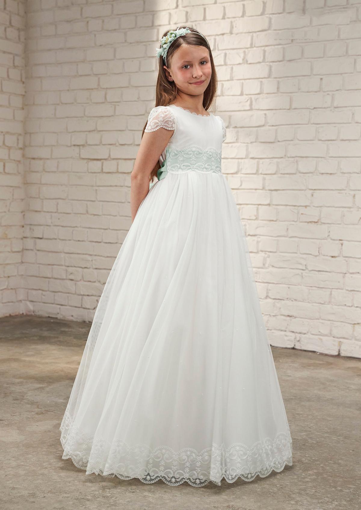 AMAYA 2026 Communion Dress, model 637026MC, aqua green