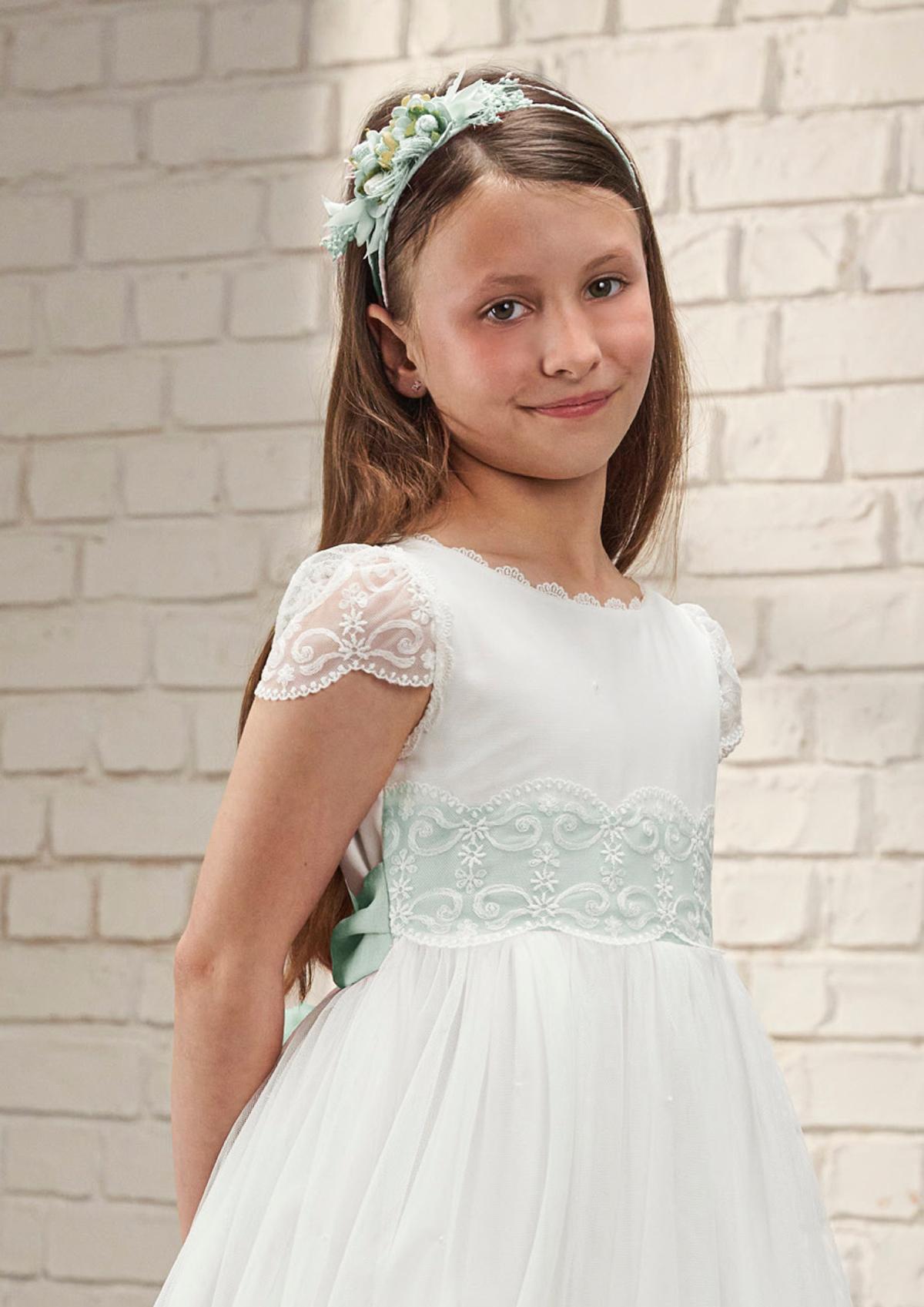 AMAYA 2026 Communion Dress, model 637026MC, aqua green - Image 2