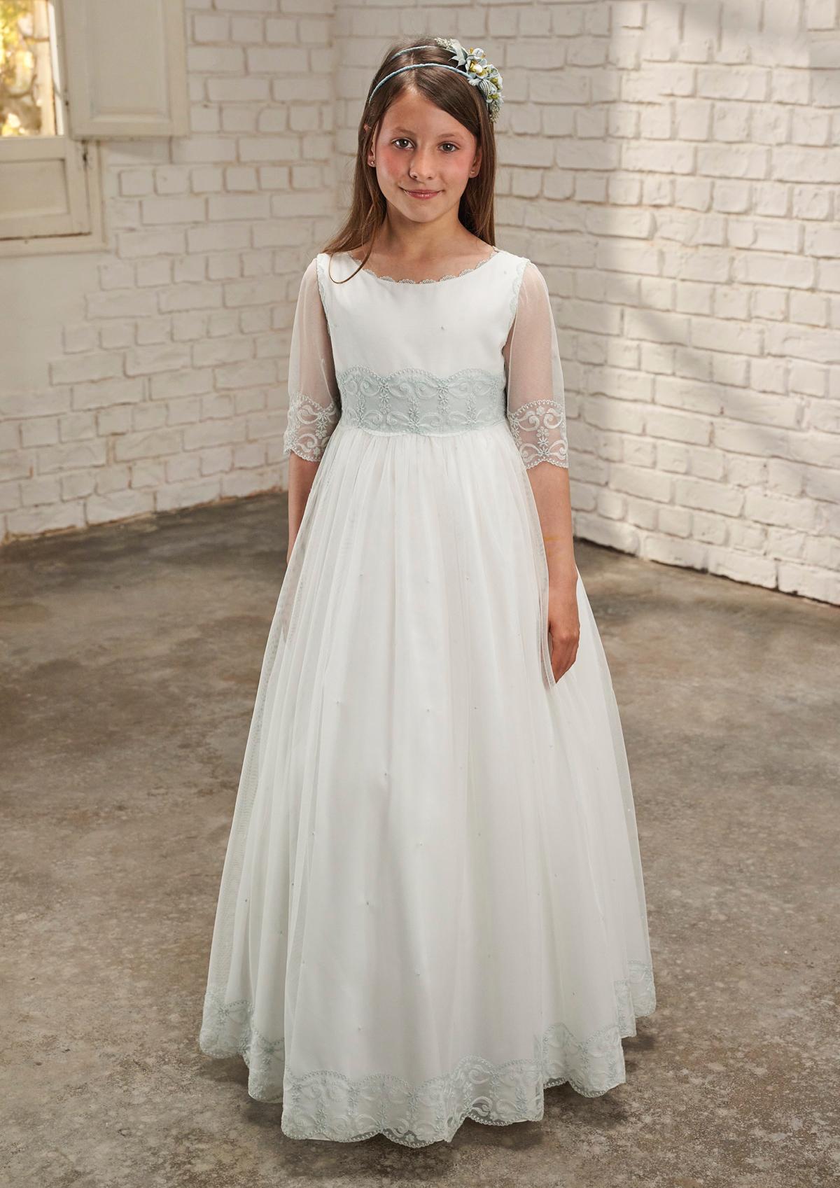 AMAYA 2026 Communion Dress, model 637026MD, aqua green