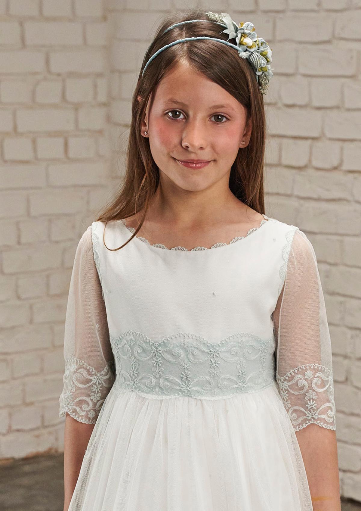 AMAYA 2026 Communion Dress, model 637026MD, aqua green - Image 3