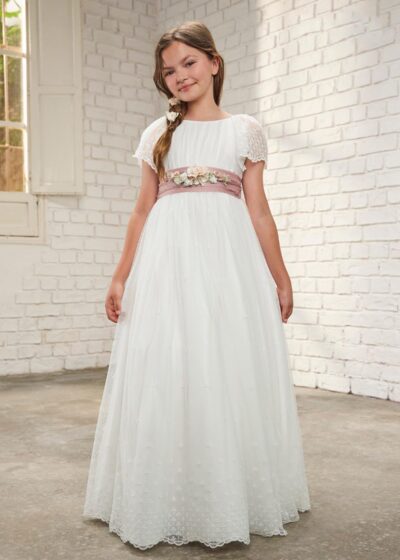 AMAYA 2026 Communion Dress, model 637027MC, raw-pink