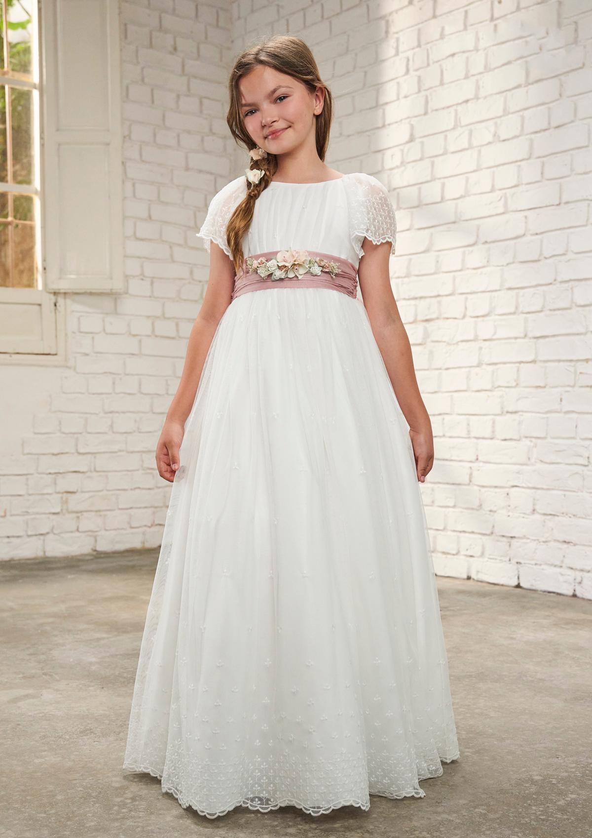 AMAYA 2026 Communion Dress, model 637027MC, raw-pink