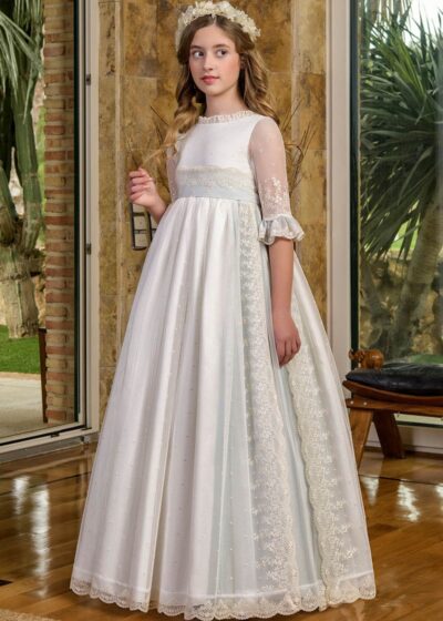 Montserrat Lozano Romantic Aqua Green Dress